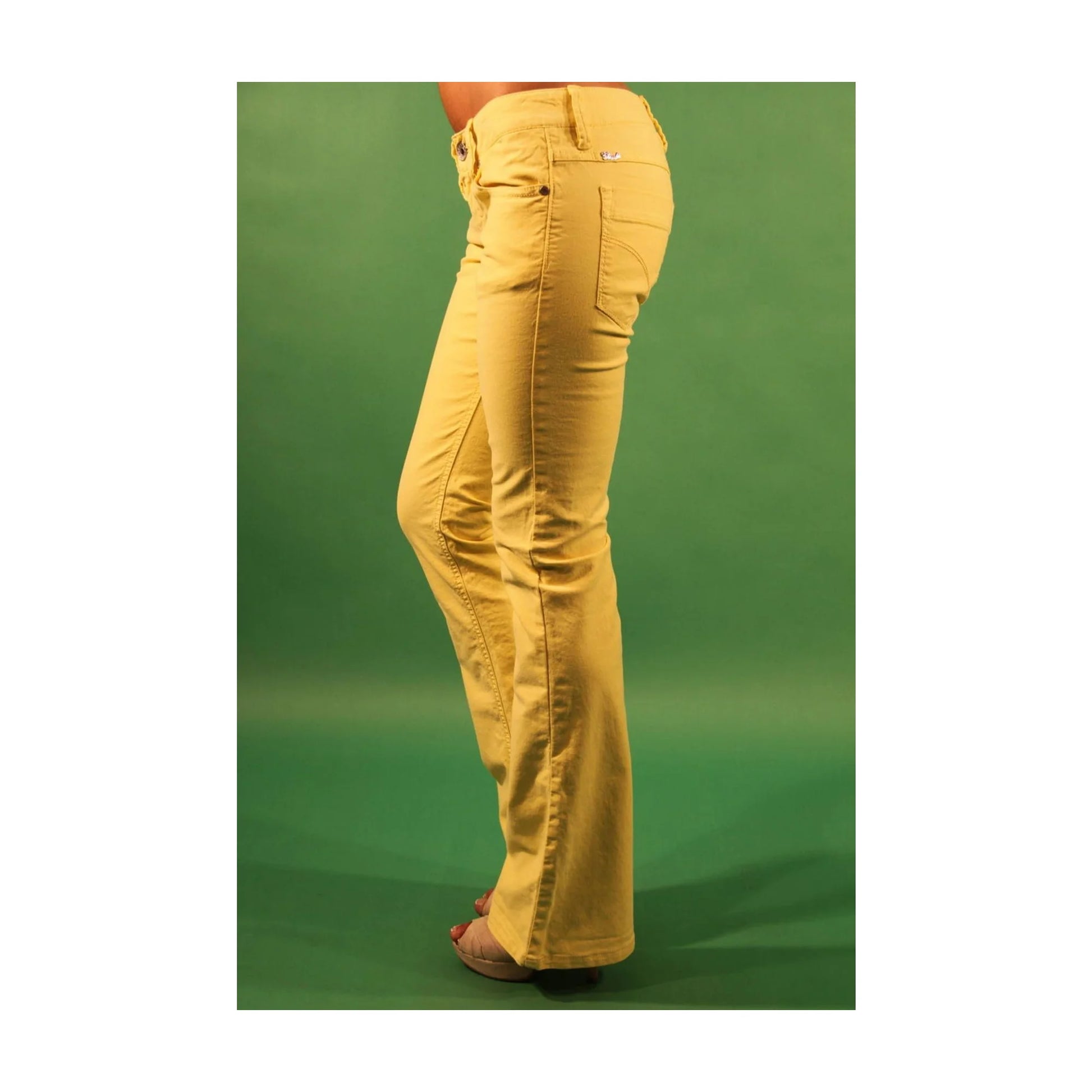 Gaudì Pantaloni Donna Giallo Logo - vista 2