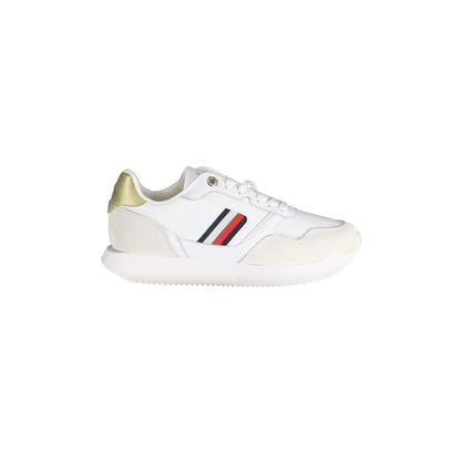 TOMMY HILFIGER Scarpe Sneakers Donna Bianche con Ricamo e Logo Bianco - foto prodotto