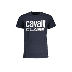 Cavalli Class T-Shirt Maniche Corte Uomo Blu Stampa