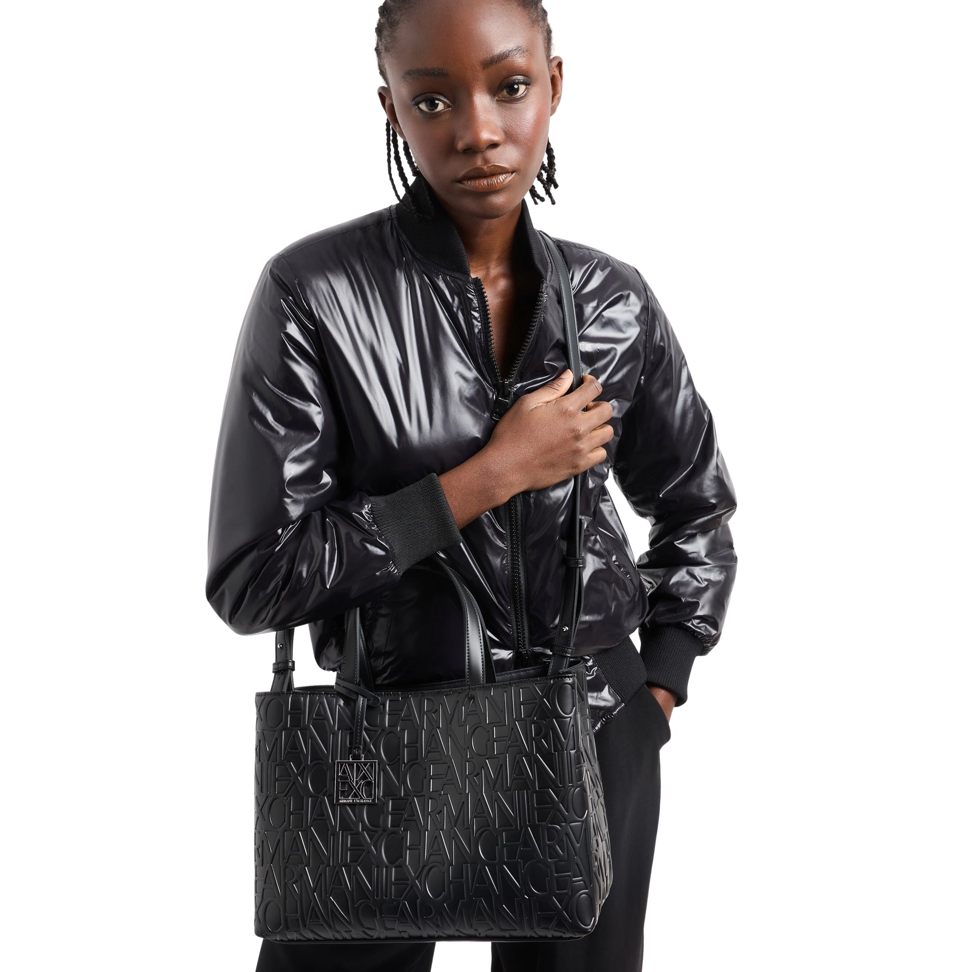 Borsa Shopper Media Donna Armani Exchange con Manici e Tracolla