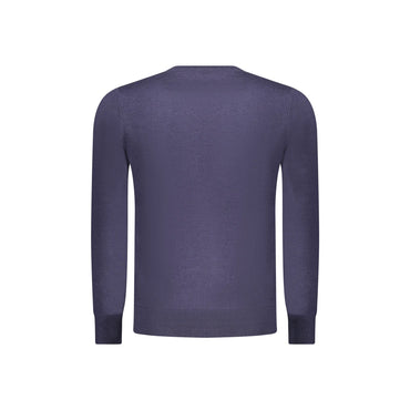 Rifle Maglia Uomo Blu Girocollo Maniche Lunghe Ricamo Logo Maglie - vista 2