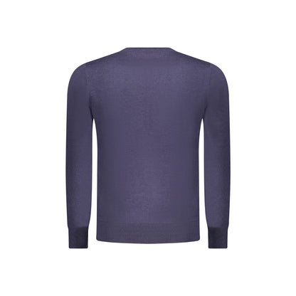Rifle Maglia Uomo Blu Girocollo Maniche Lunghe Ricamo Logo Maglie - vista 2