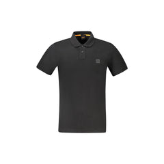 Boss Polo Maniche Corte Uomo Nera Ricamo Logo