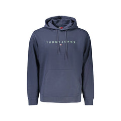 Tommy Hilfiger Felpă Bărbați Albastră cu Glugă Fleece cu Buzunar Logo