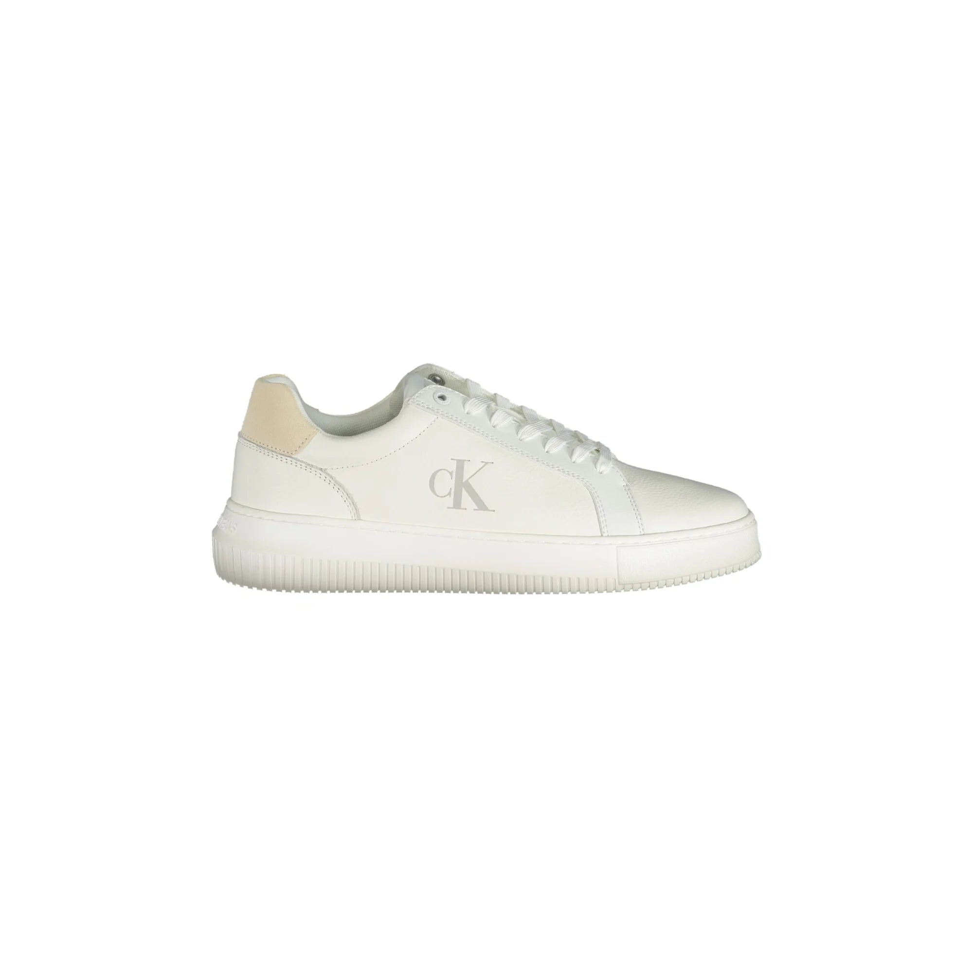CALVIN KLEIN Scarpe Sneakers Uomo Bianche con Dettagli a Contrasto Bianco - foto prodotto