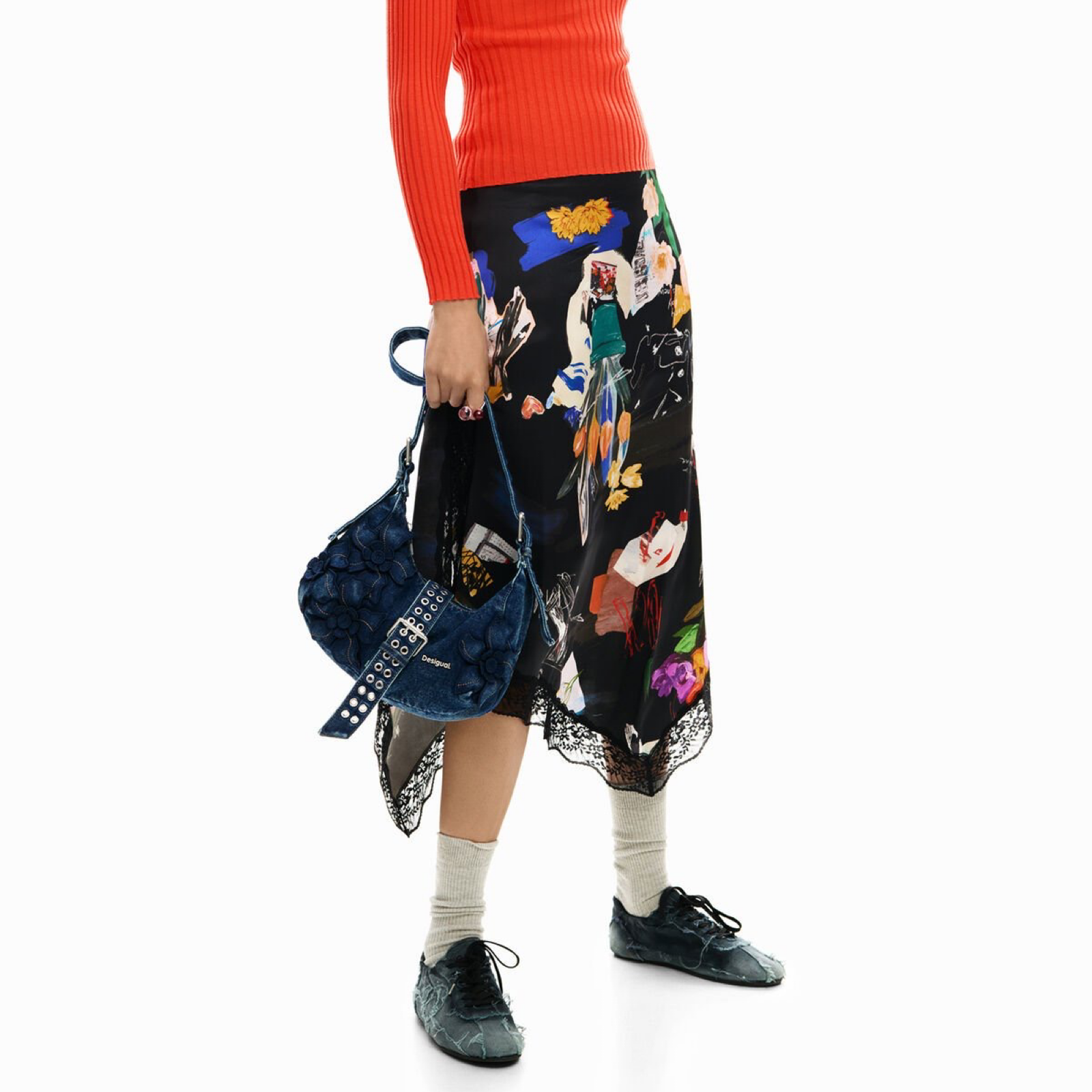 Desigual Borsa a Spalla Donna Blu Chiusura con Zip e Magneti Borse - vista 3