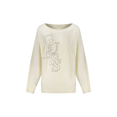 Guess Jeans Maglia Donna Bianca Strass