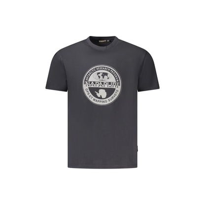 Napapijri T-Shirt Maniche Corte Uomo Nera Stampa Logo Nero - foto prodotto