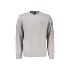 Boss Long Sleeve Sweatshirt Men Gray Embroidery