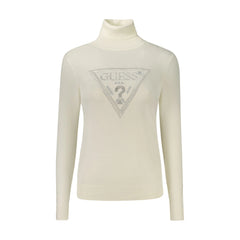 Guess Jeans Maglione Donna Bianco Ricamo Logo