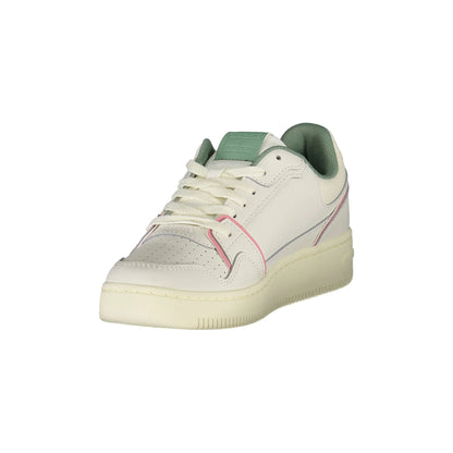 TOMMY HILFIGER Sneakers Donna Bianche con Lacci e Dettagli Verde e Rosa bianco - vista 3