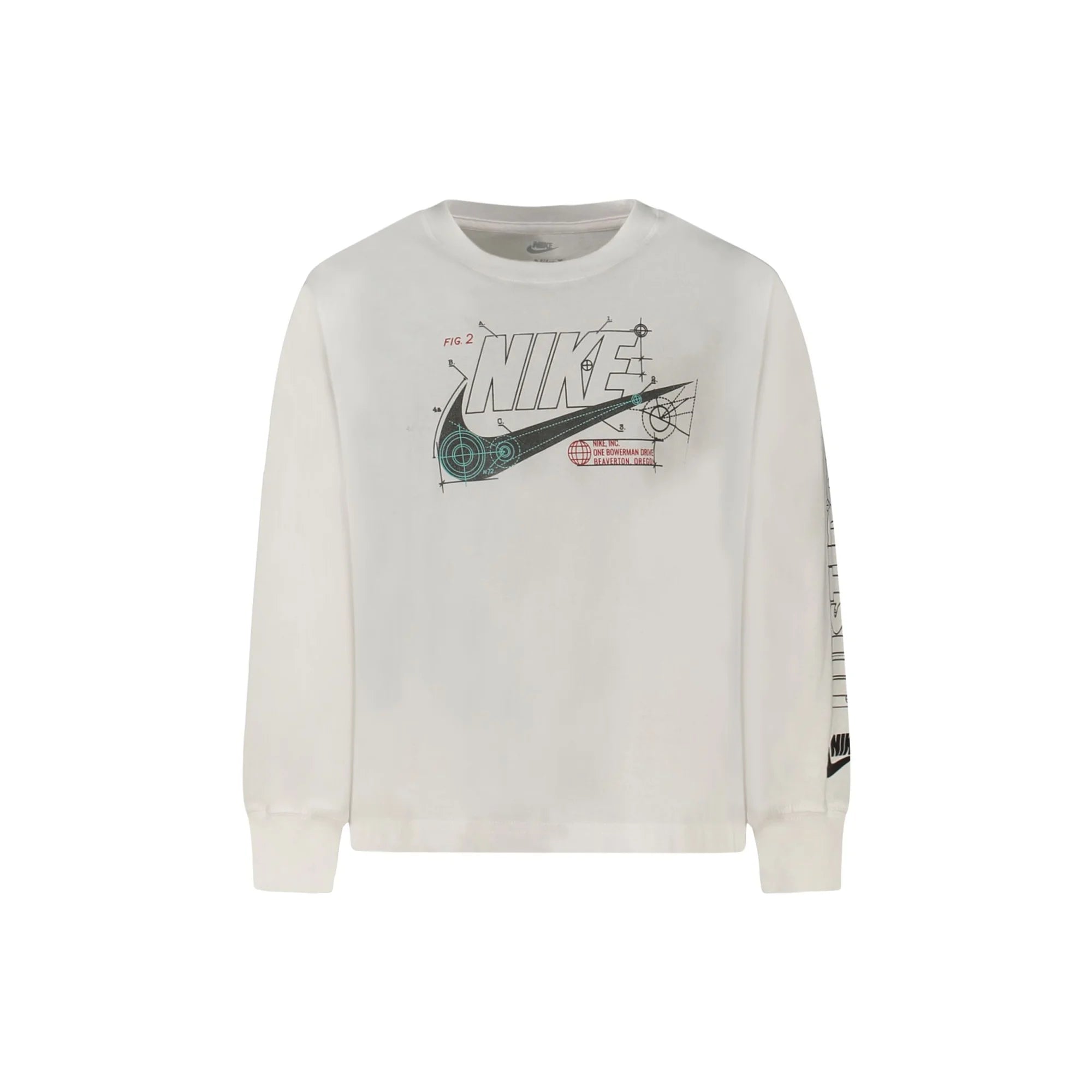 NIKE T-SHIRT MANICHE LUNGHE BAMBINO BIANCO