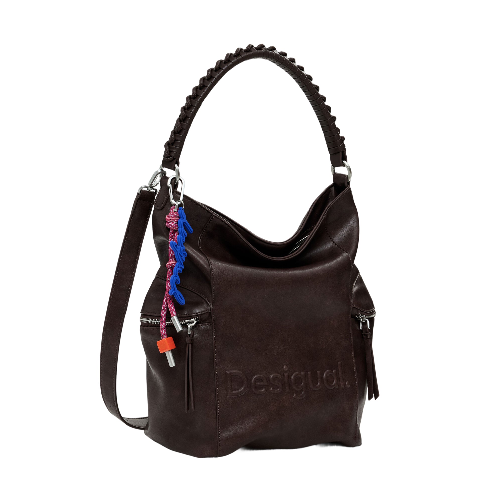 DESIGUAL Zaino Donna Marrone Half Logo Africa con Stampa