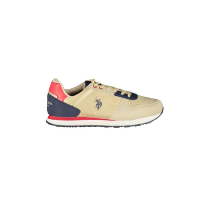 U.S. POLO ASSN. Scarpe Sneakers Bambino Beige con Dettagli a Contrasto - foto prodotto