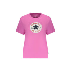 Converse T-Shirt Manga Curta Mulher Rosa Estampa Logo