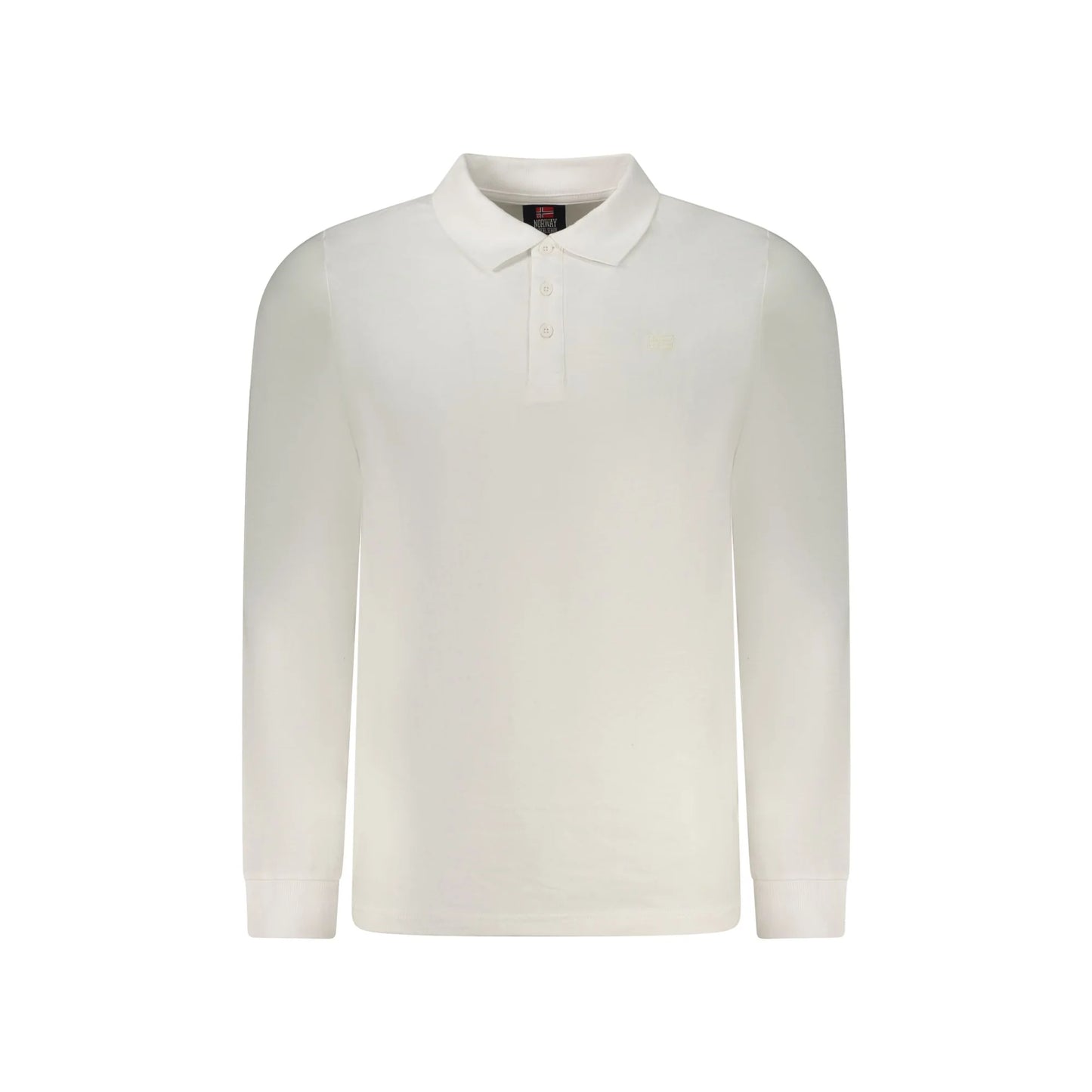 Norway 1963 Polo Maniche Lunghe Uomo Bianca Ricamo Bianco - foto prodotto
