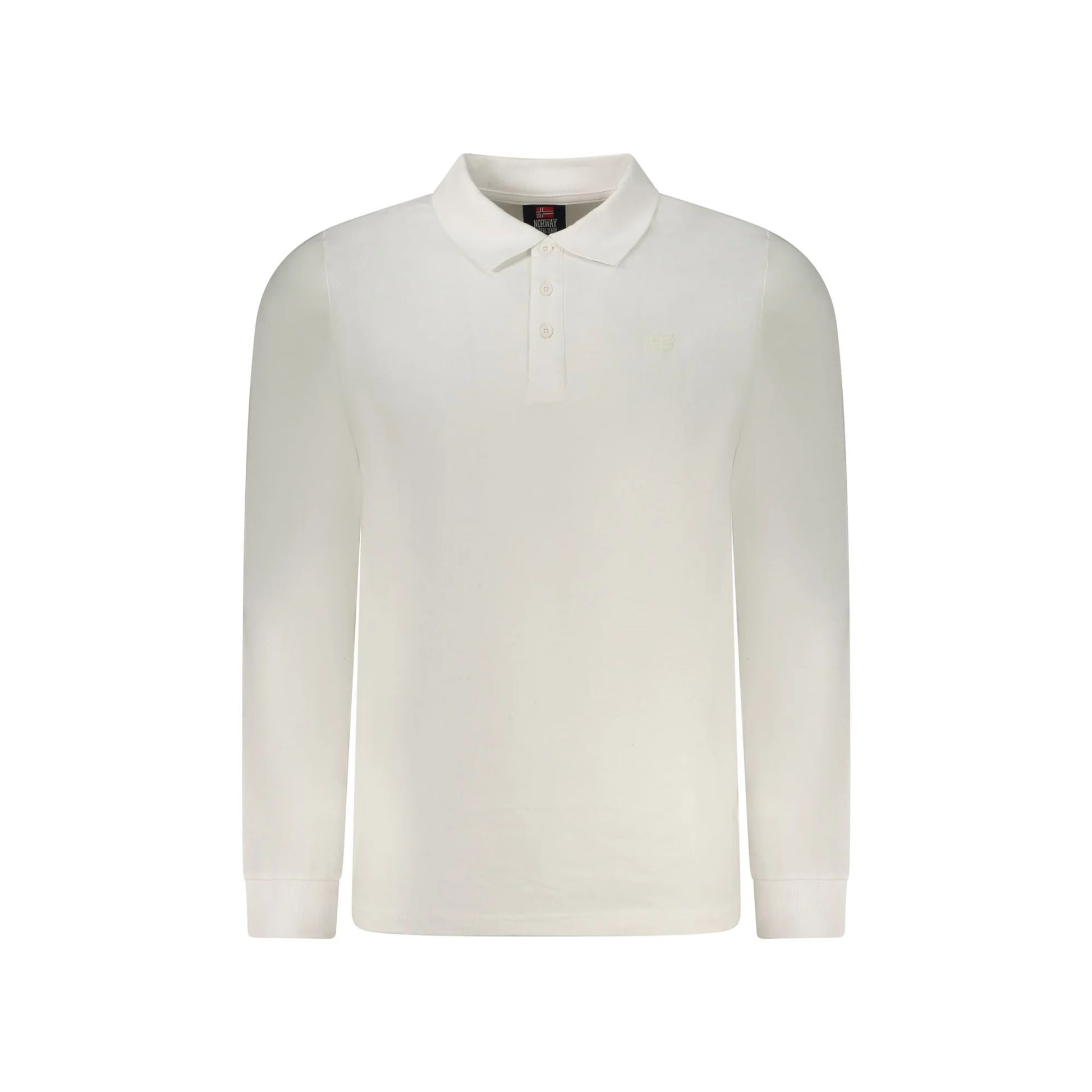 Norway 1963 Polo Maniche Lunghe Uomo Bianca Ricamo Bianco - foto prodotto