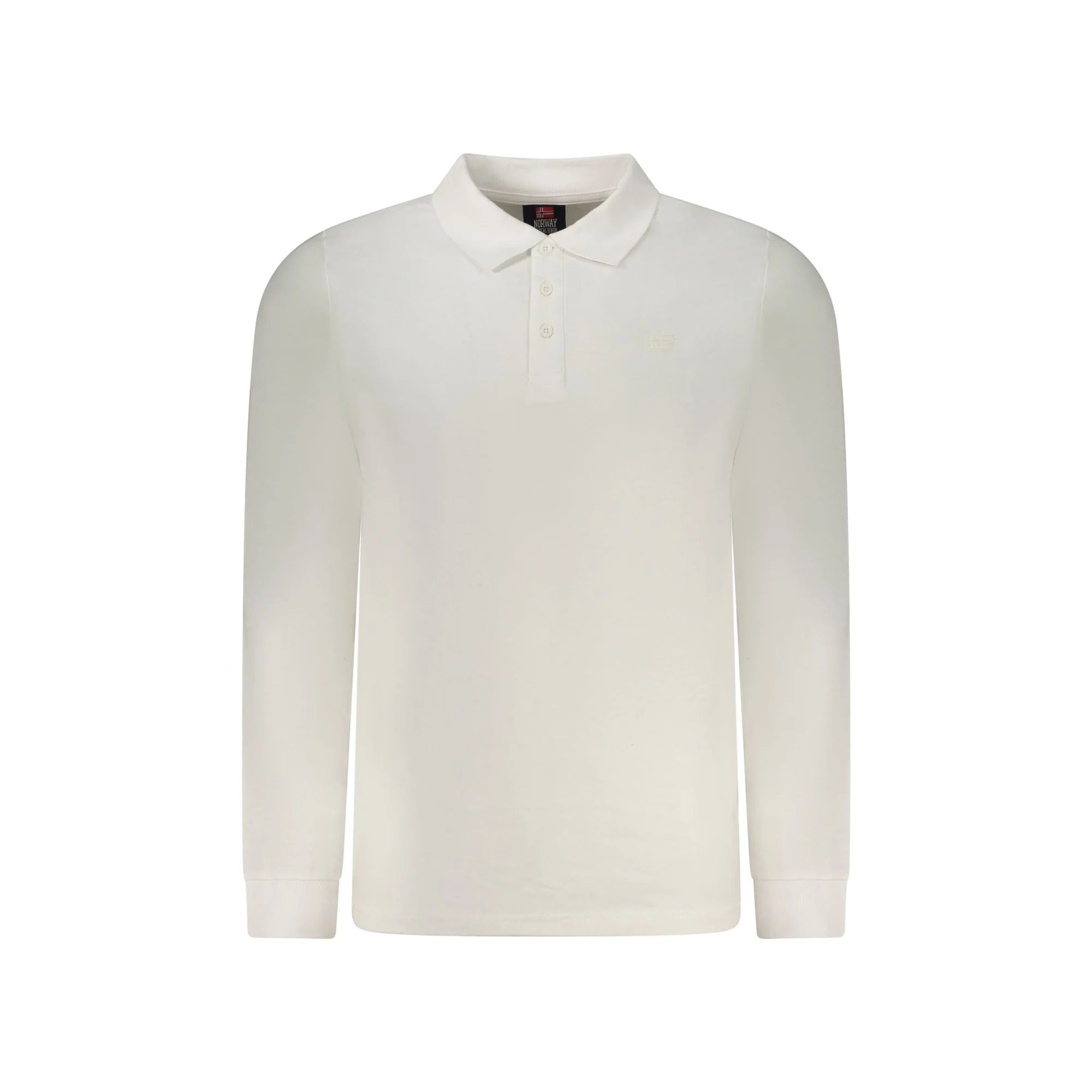 Norway 1963 Polo Maniche Lunghe Uomo Bianca Ricamo Bianco - foto prodotto