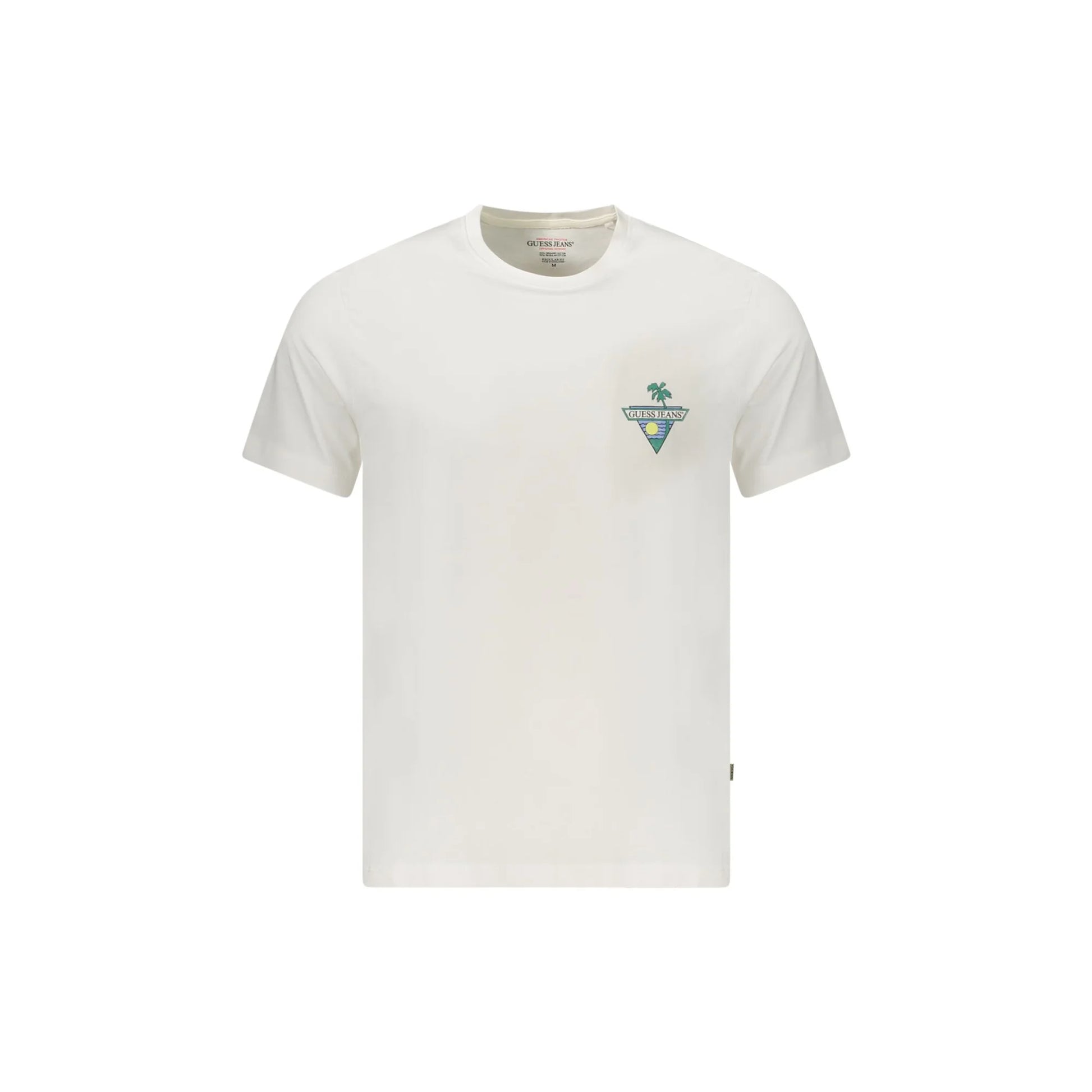 Guess Jeans T-Shirt Maniche Corte Uomo Bianca Stampa Logo Bianco - foto prodotto