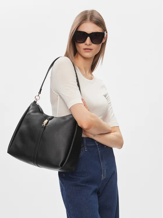tommy hilfiger borsetta th feminine hobo aw0aw15713 nero 8720645810834 - immagine 5