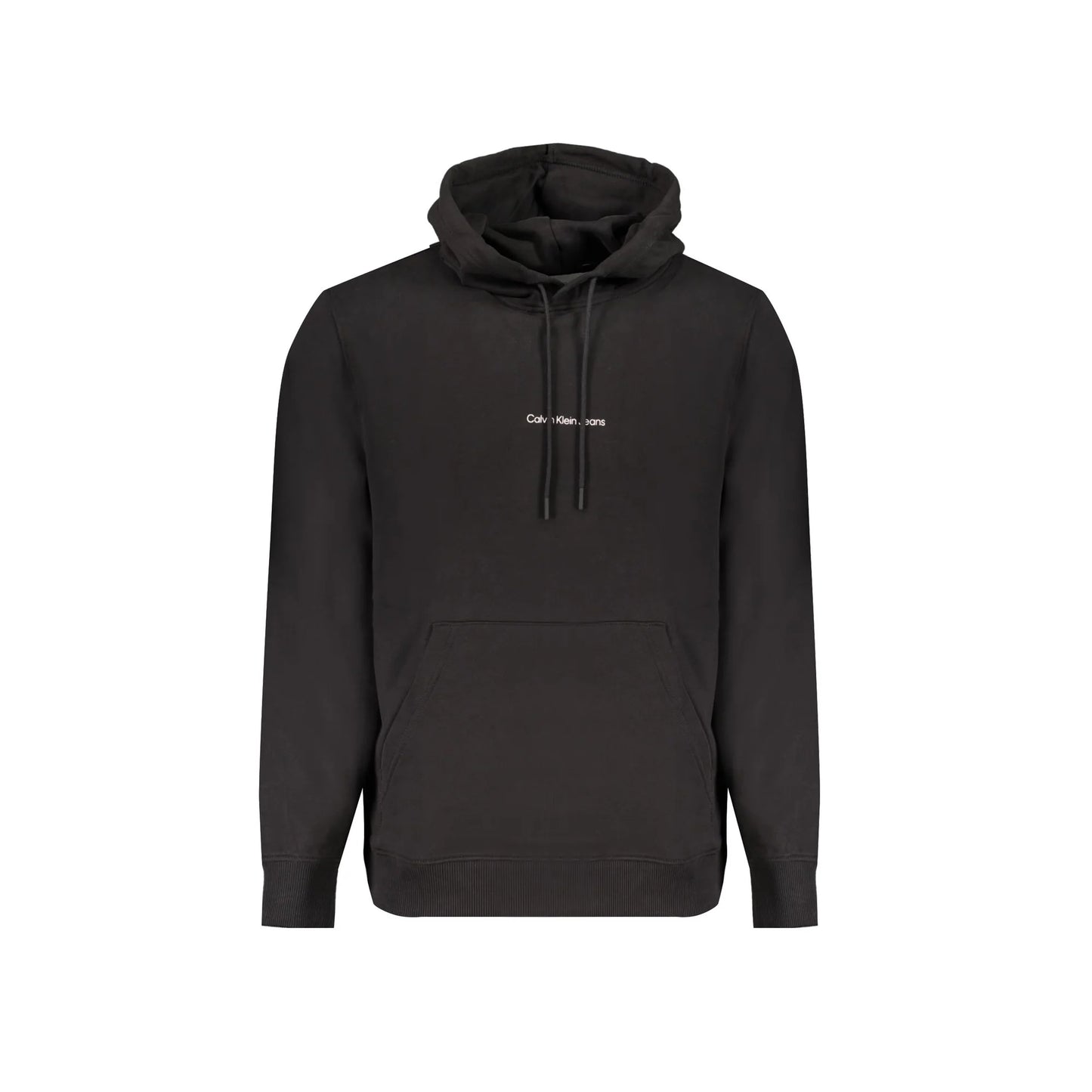 Calvin Klein Felpa Uomo Nera Cappuccio Garzata Tascone Stampa Felpe Nero - foto prodotto