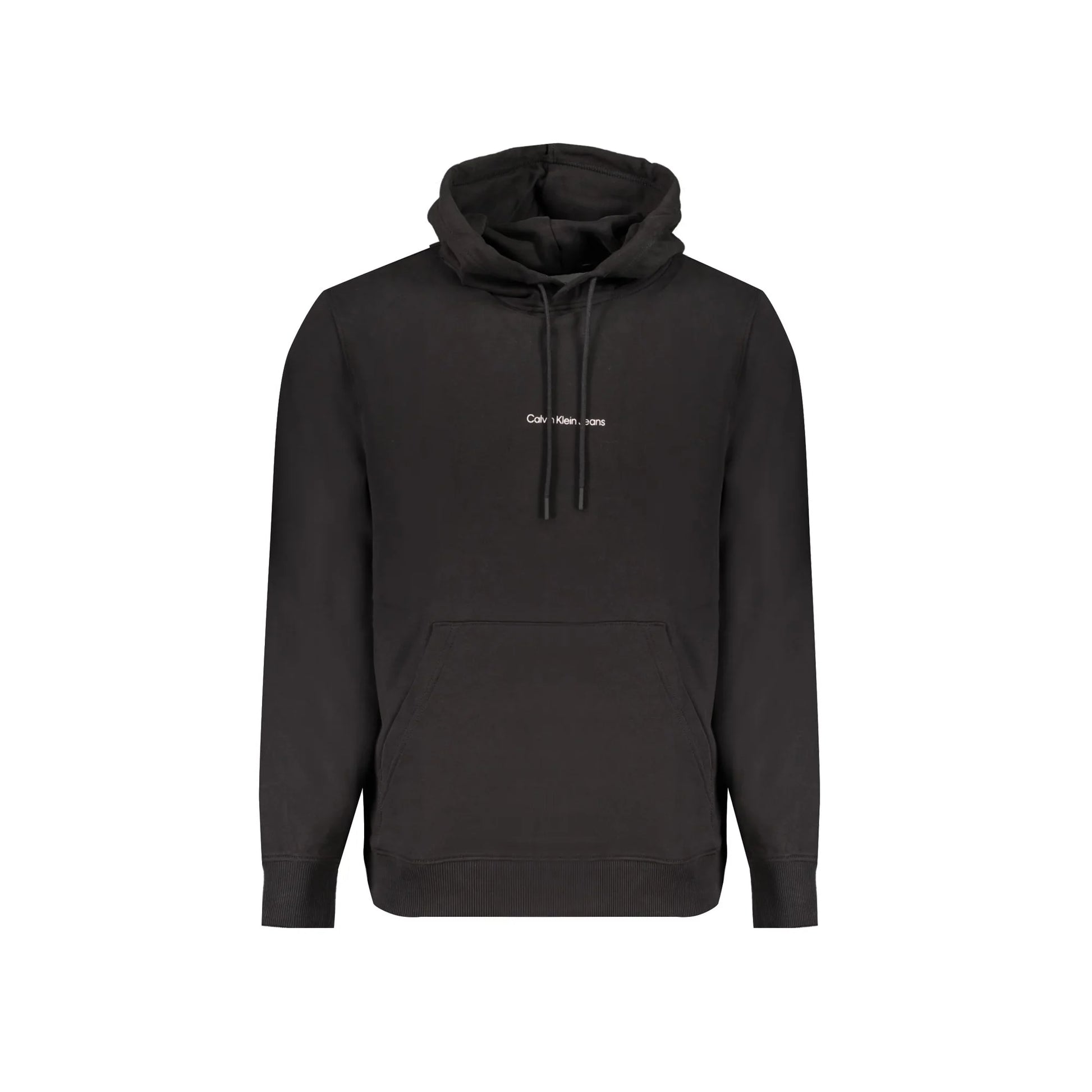 Calvin Klein Felpa Uomo Nera Cappuccio Garzata Tascone Stampa Felpe Nero - foto prodotto