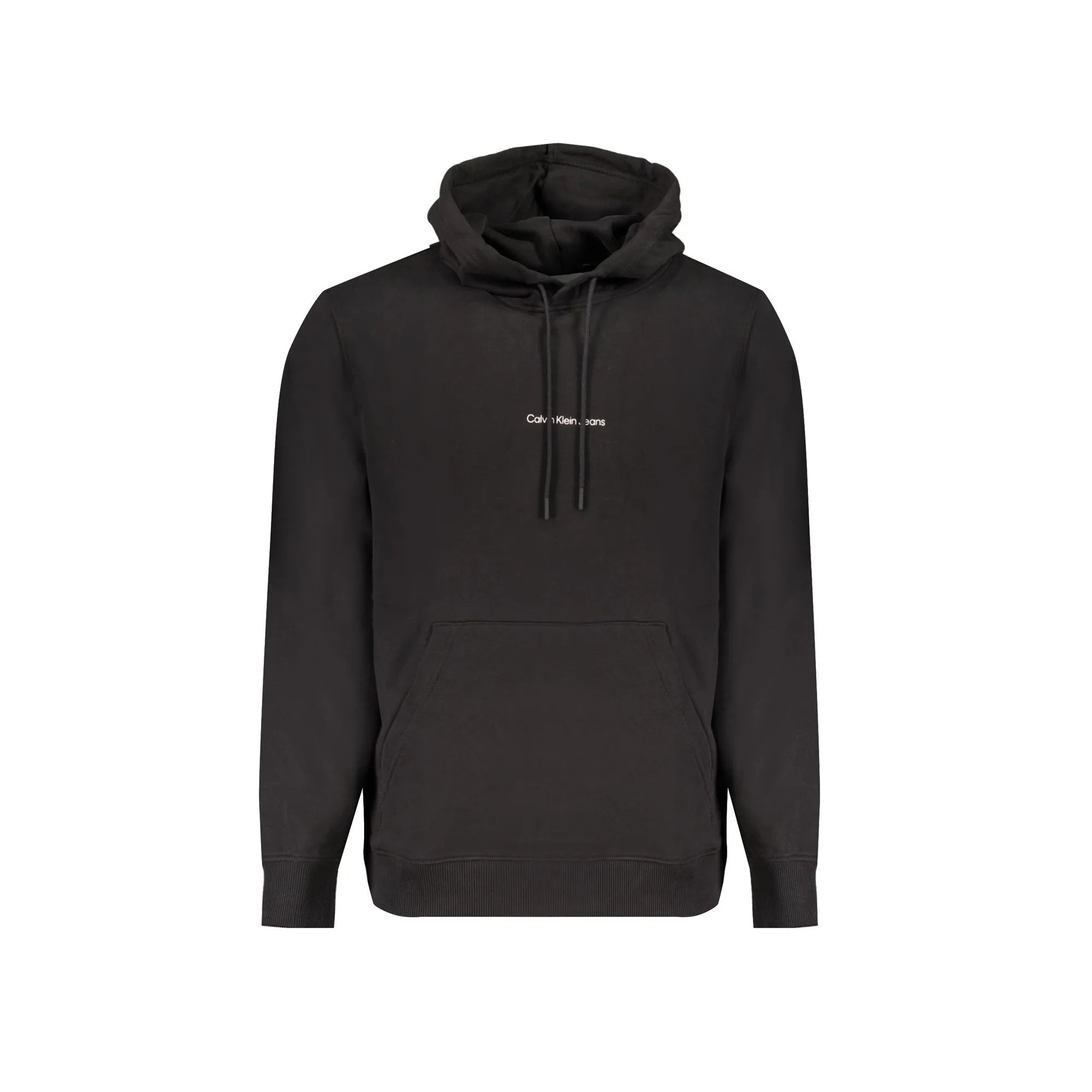 Calvin Klein Felpa Uomo Nera Cappuccio Garzata Tascone Stampa Felpe Nero - foto prodotto