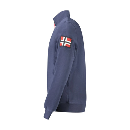 Norway 1963 Felpa Uomo Blu Zip Pile Tasche Ricamo Logo Felpe - vista 3