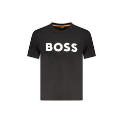Boss Short Sleeve T-Shirt Men Black Logo Print