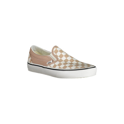 VANS Scarpe Sneakers Donna Beige Slip-On a Scacchi con Logo - vista 2