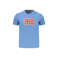 Napapijri T-Shirt Maniche Corte Uomo Azzurra Stampa