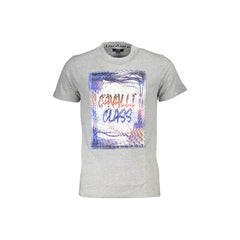 Cavalli Class T-shirt Krótki Rękaw Mężczyzna Szary Druk