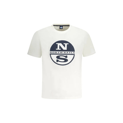 North Sails T-Shirt Maniche Corte Uomo Bianca Stampa Logo Bianco - foto prodotto