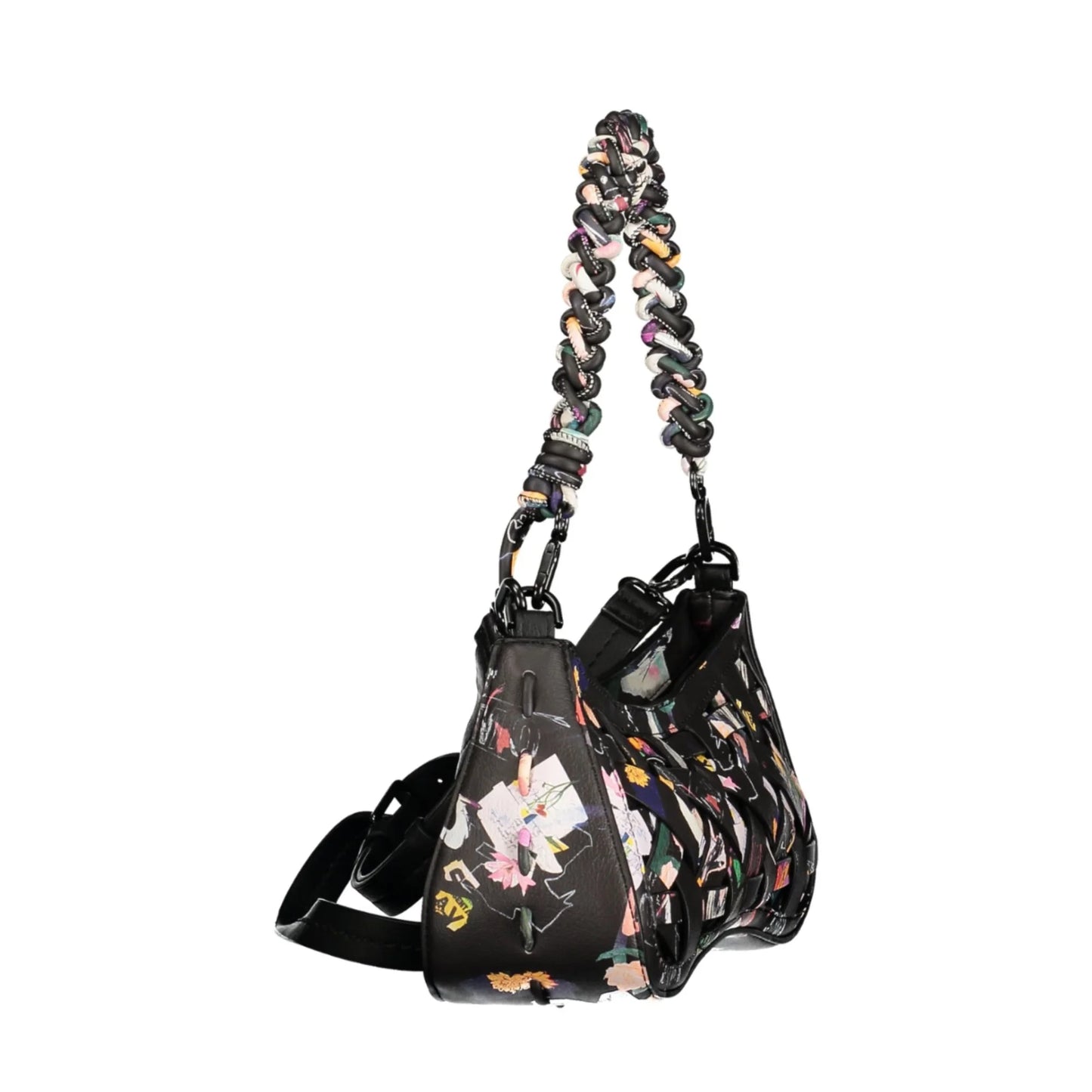 Desigual Borsa a Tracolla Donna Nera Logo Borse nero - vista 3