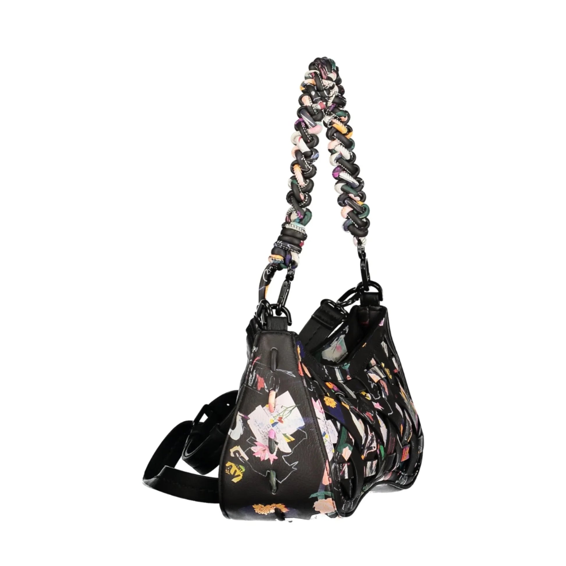 Desigual Borsa a Tracolla Donna Nera Logo Borse nero - vista 3