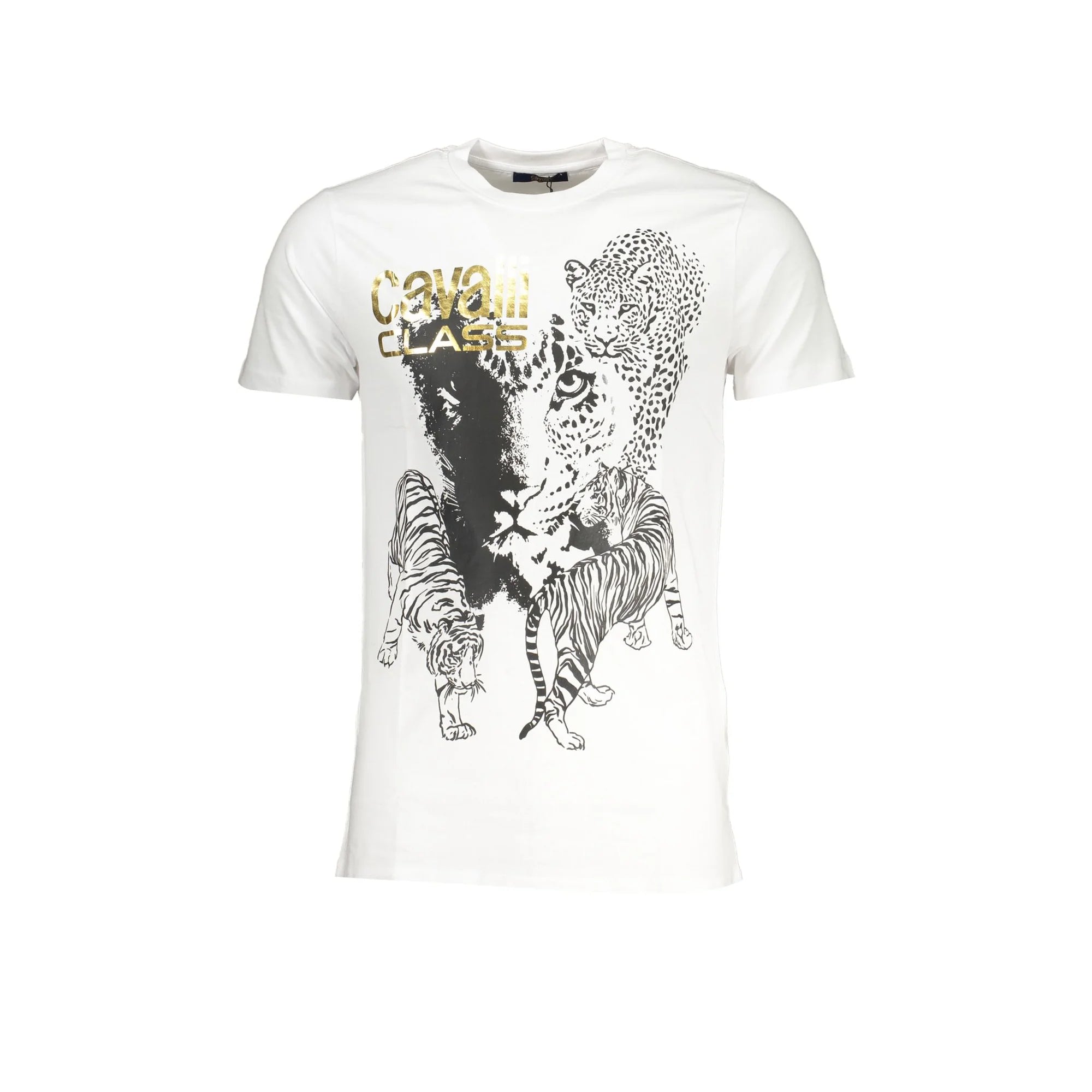 Cavalli Class T-Shirt Maniche Corte Uomo Bianca Stampa Bianco - foto prodotto