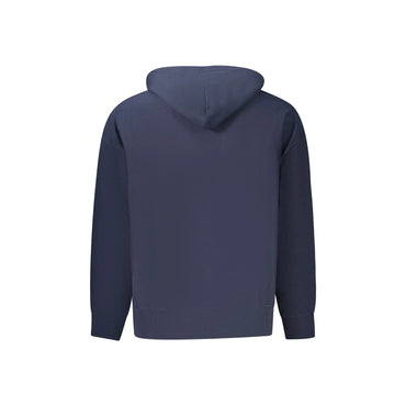 Calvin Klein Felpa Uomo Blu Cappuccio Garzata Tascone Ricamo Felpe - vista 2