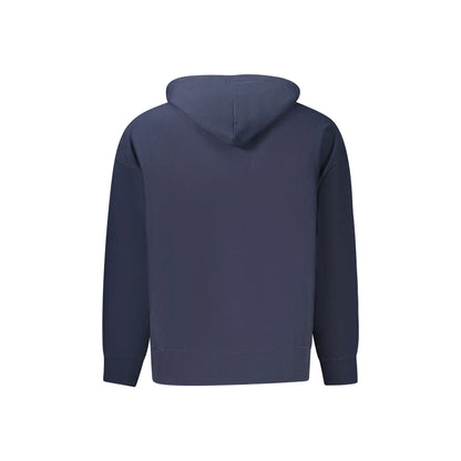 Calvin Klein Felpa Uomo Blu Cappuccio Garzata Tascone Ricamo Felpe - vista 2