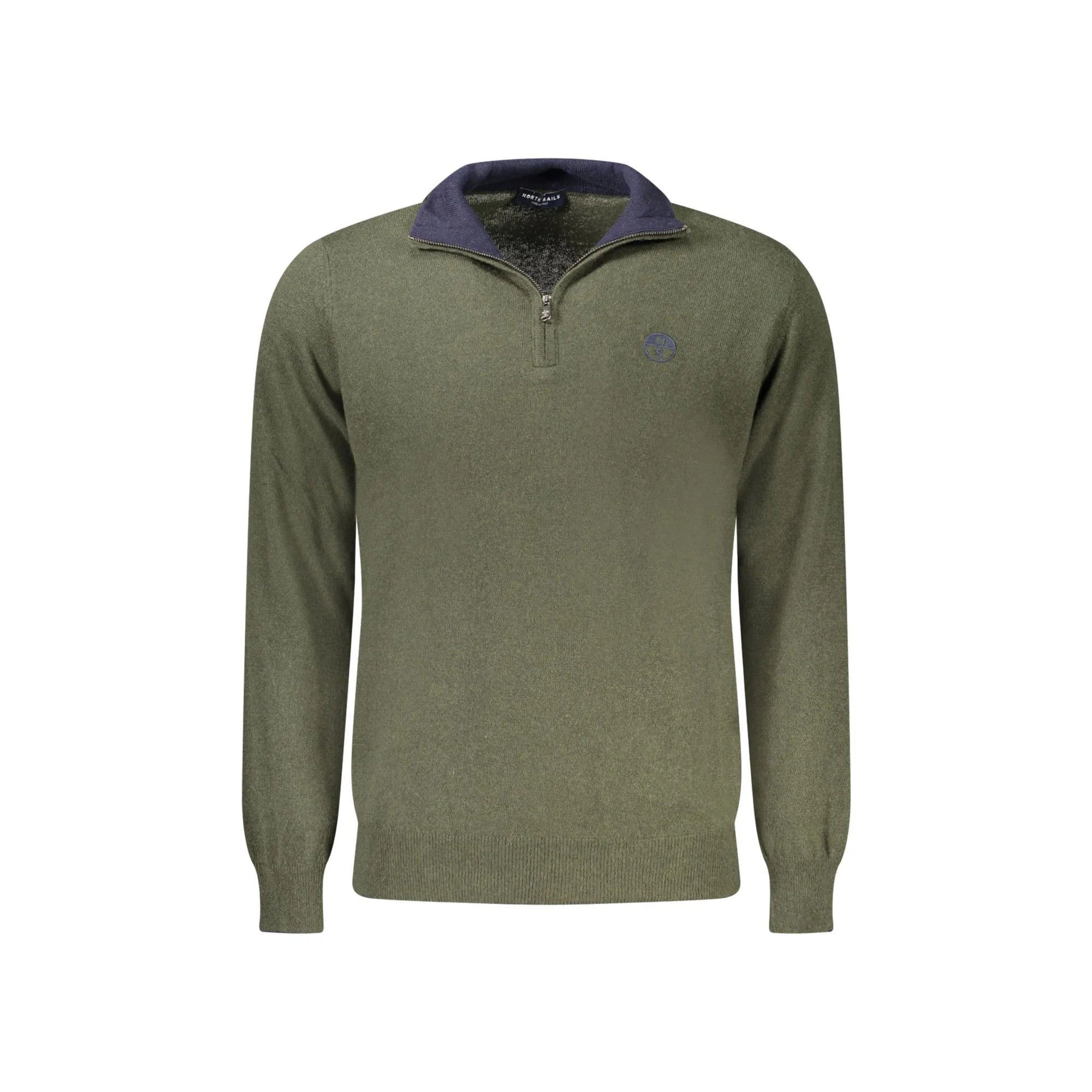 North Sails Maglione Uomo Verde Mezza Zip in Lana e Cachemire Maglie - foto prodotto
