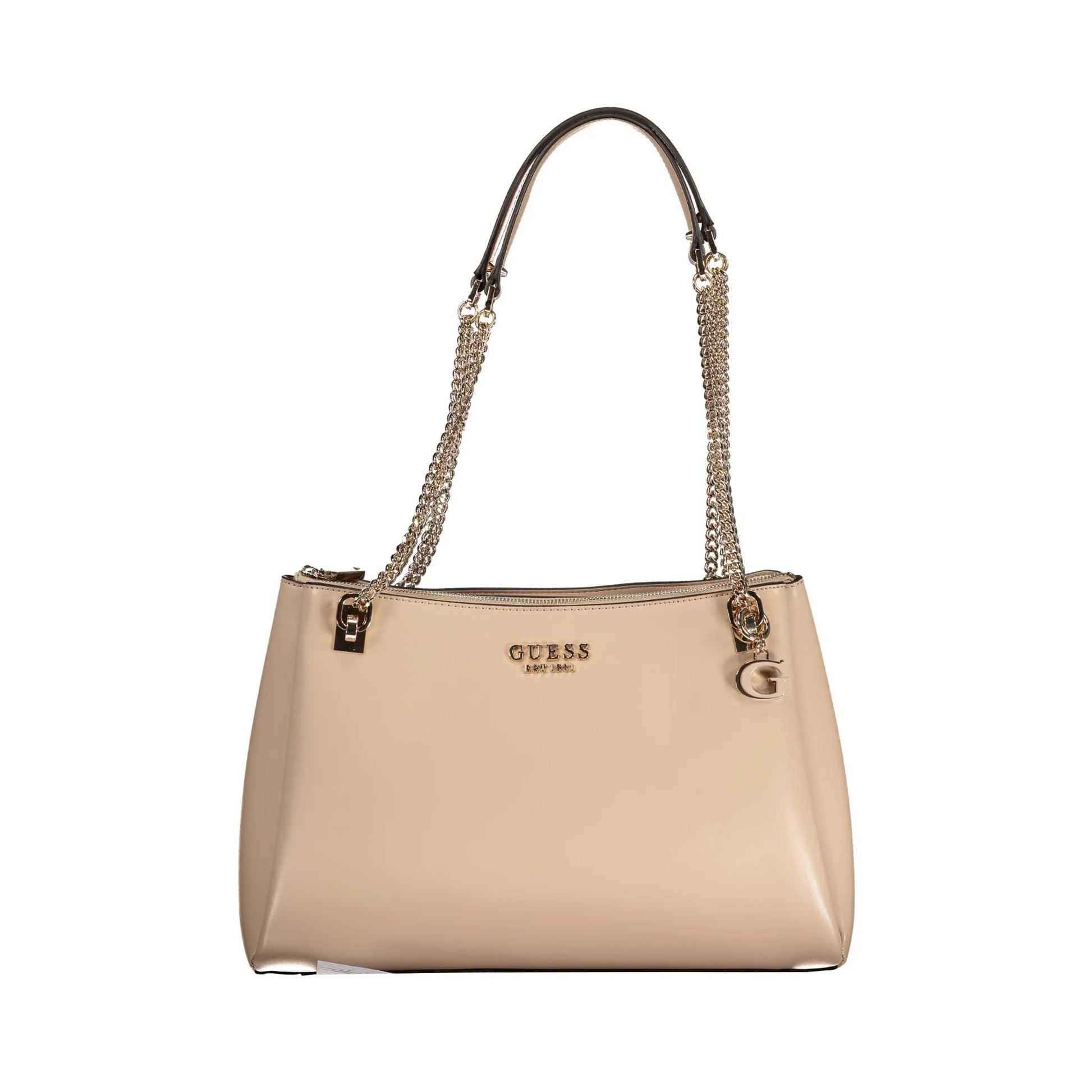 GUESS JEANS Borsa Donna Eliette Beige a Spalla con Catena e Zip Borse - foto prodotto