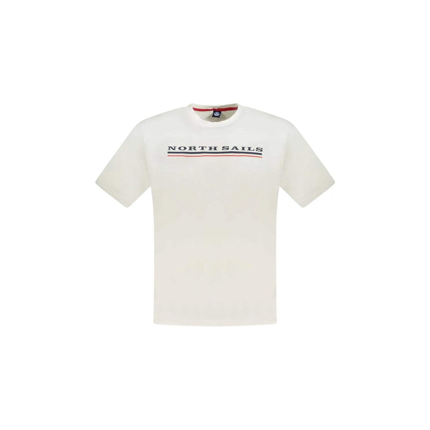 North Sails T-Shirt Uomo Bianca Girocollo Cotone Stampa Logo Bianco - foto prodotto