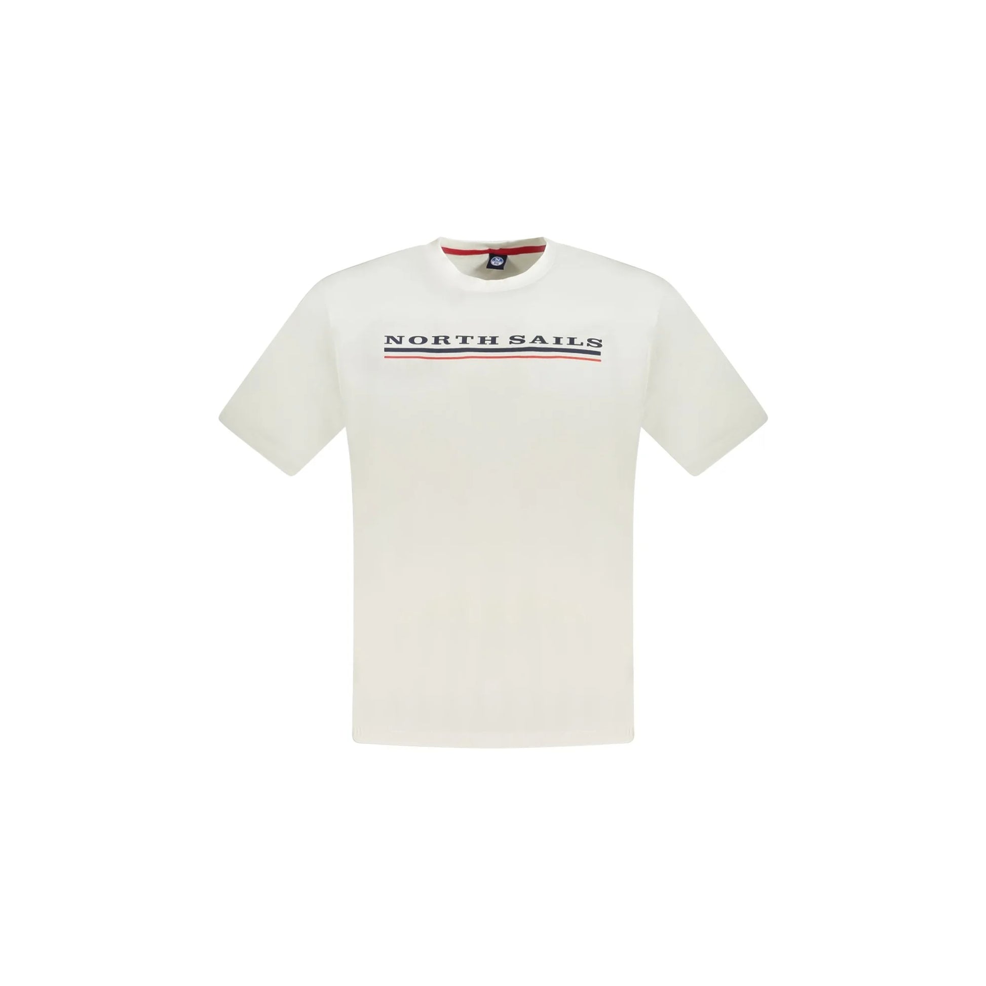 North Sails T-Shirt Uomo Bianca Girocollo Cotone Stampa Logo Bianco - foto prodotto