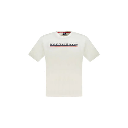 North Sails T-Shirt Uomo Bianca Girocollo Cotone Stampa Logo Bianco - foto prodotto