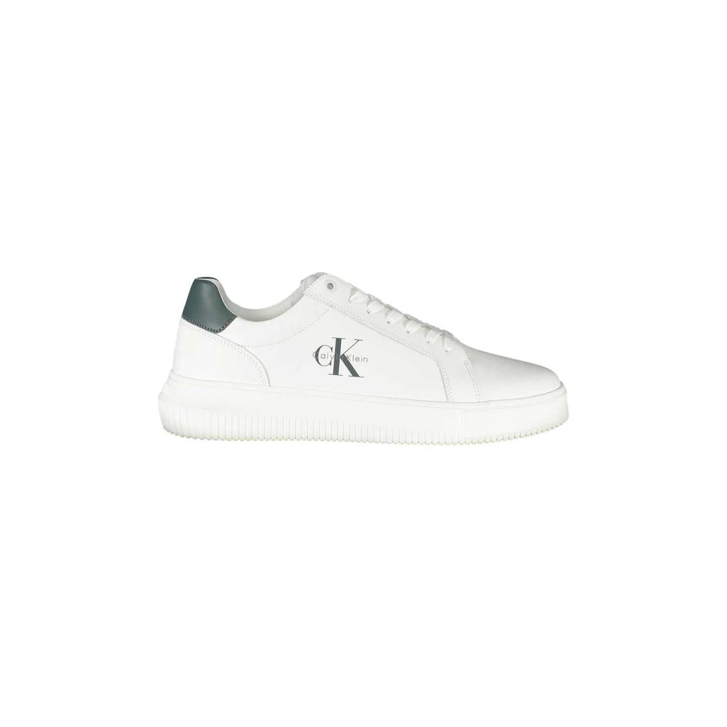 CALVIN KLEIN Calzatura Sportiva Uomo Bianca con Dettagli Verdi e Plantare Removibile Sneakers Bianco - foto prodotto