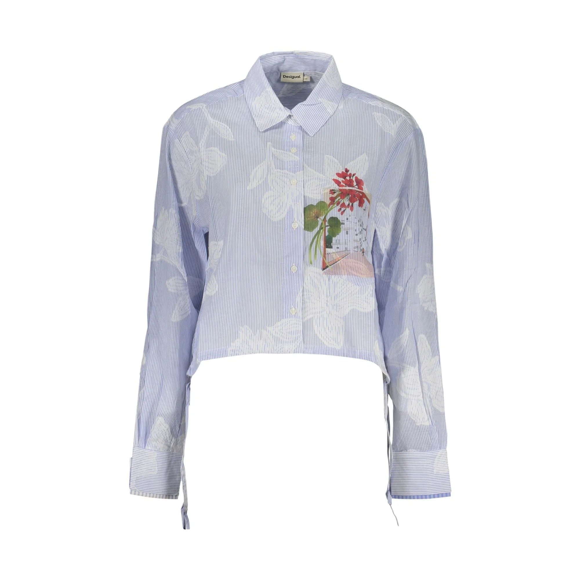 DESIGUAL CAMICIA MANICHE LUNGHE DONNA AZZURRO