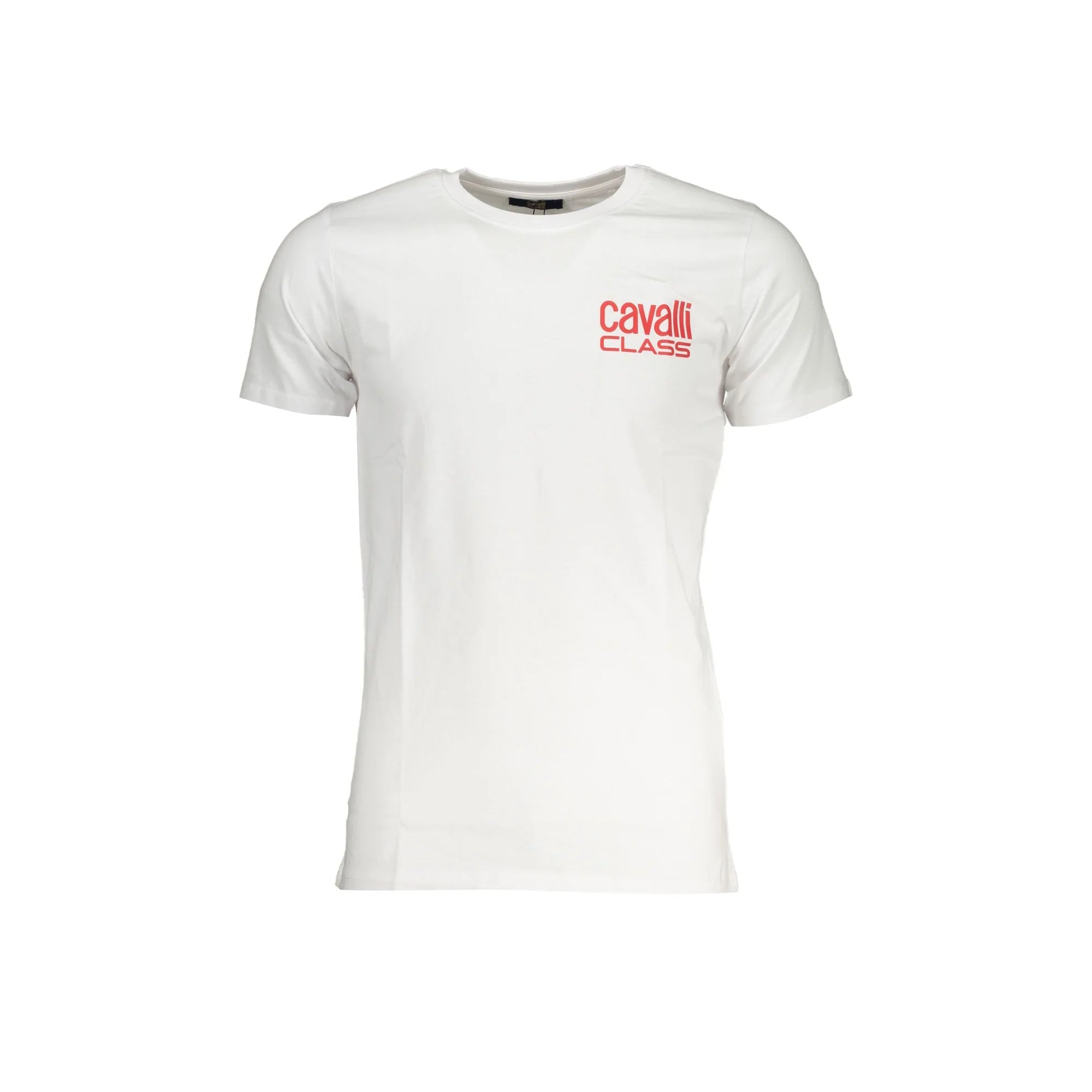 Cavalli Class T-Shirt Maniche Corte Uomo Bianca Stampa Logo Bianco - foto prodotto