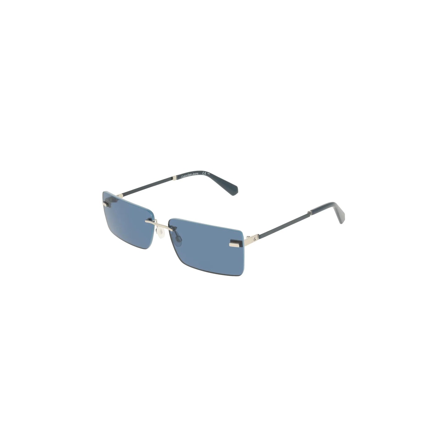 Calvin Klein Occhiali da Sole Donna Azzurro Lente Rettangolare Logo - vista 2