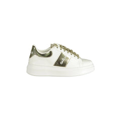 GAELLE PARIS Scarpe Sneakers Donna Bianche con Dettagli a Contrasto e Rialzo