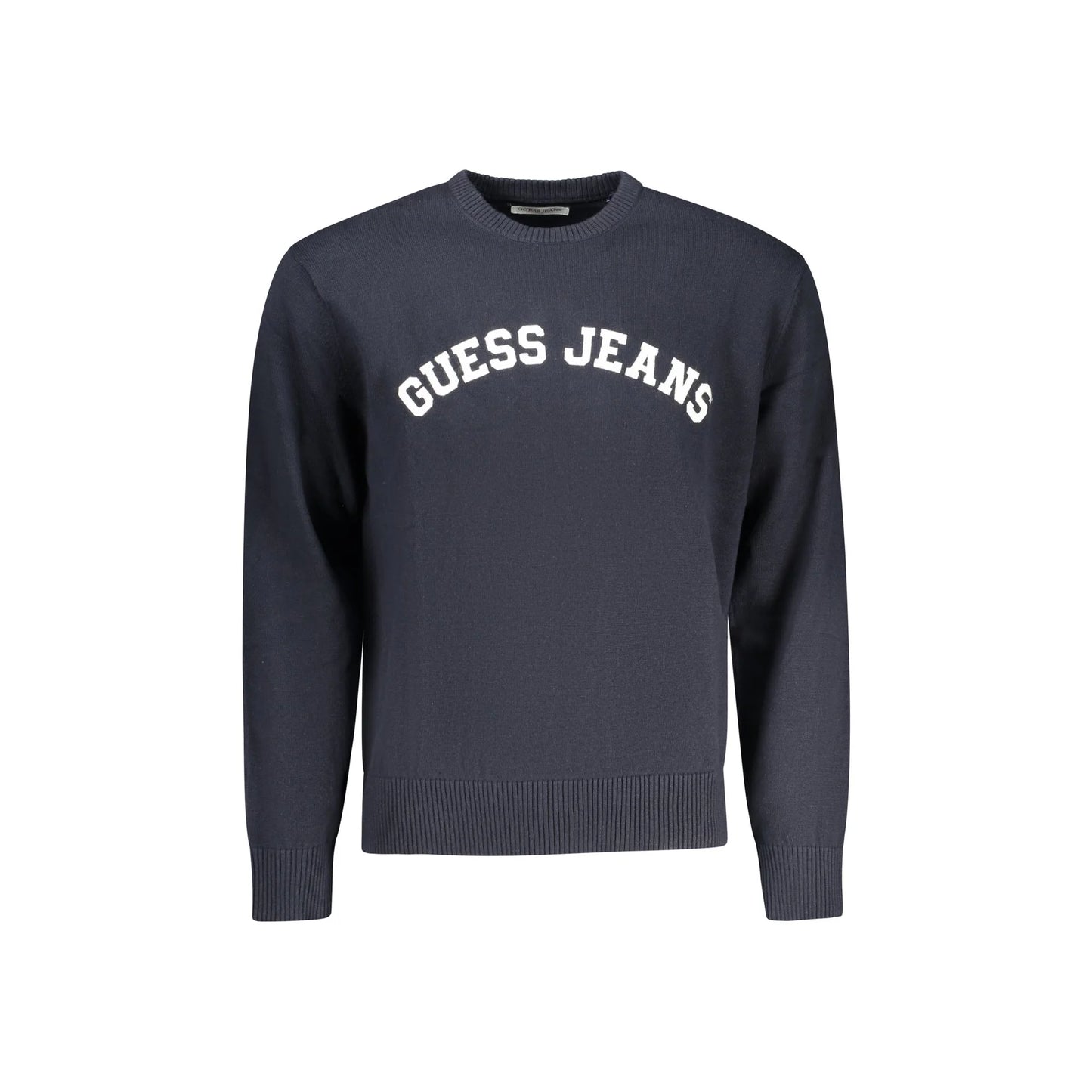 Guess Jeans Maglia Uomo Blu Girocollo Maniche Lunghe Logo Maglie - foto prodotto