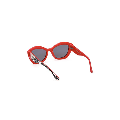Guess Jeans Occhiali da Sole Donna Rosso Lente a Goccia Logo - vista 3